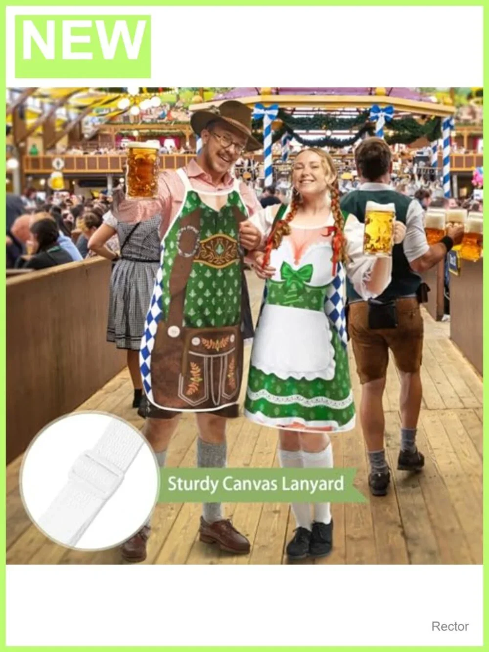 Oktoberfest Aprons 2 Pack German Couple Costume Kitchen BBQ
